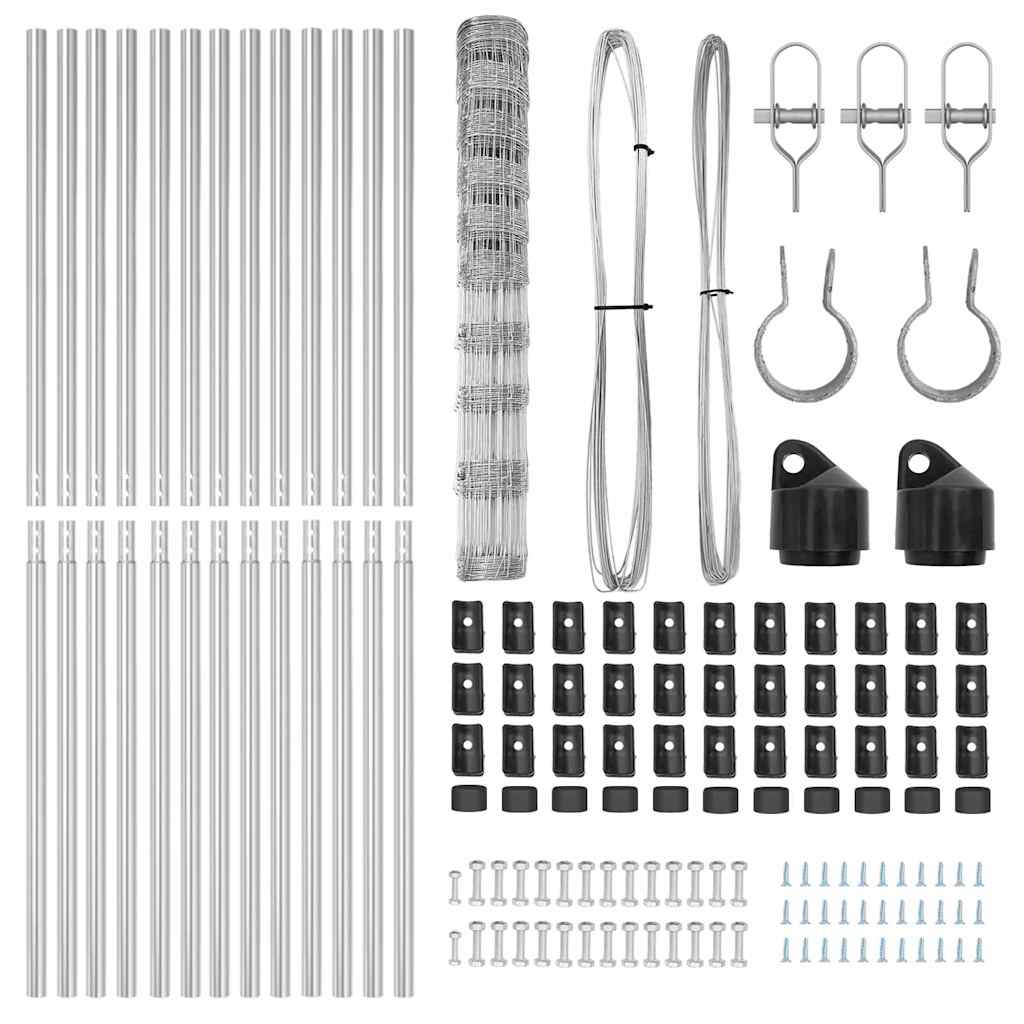 Wildzaun Silber 25 x 1,2 m Verzinkter Stahl